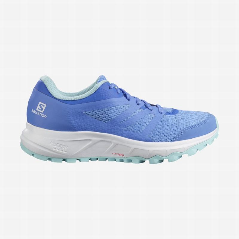 Salomon Israel TRAILSTER 2 - Womens Trail Running Shoes - Blue/White (YLVM-72146)